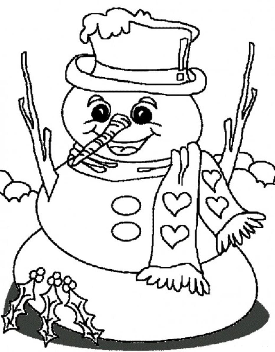 Desenhos de Boneco de neve engraçado para colorir