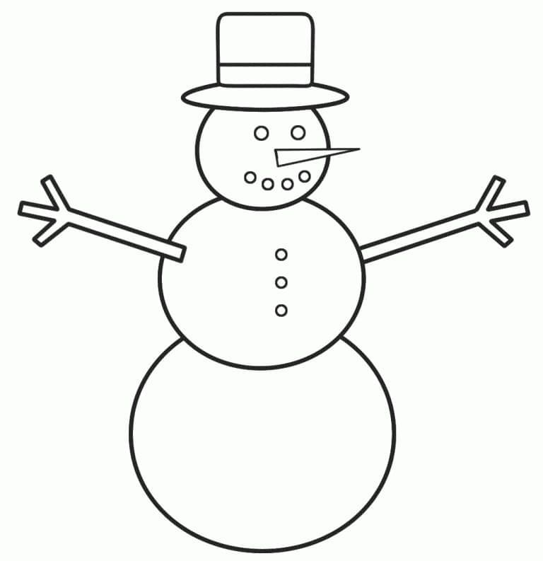 Desenhos de Boneco de neve simples para colorir