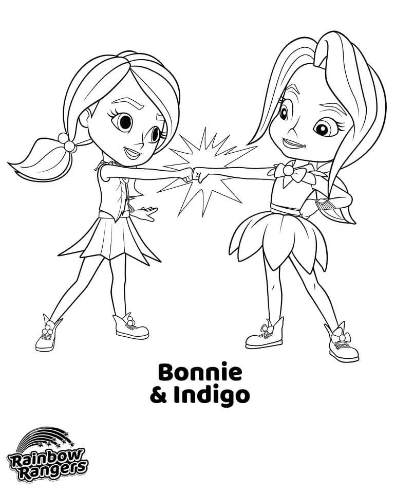 Bonnie e Indigo para colorir