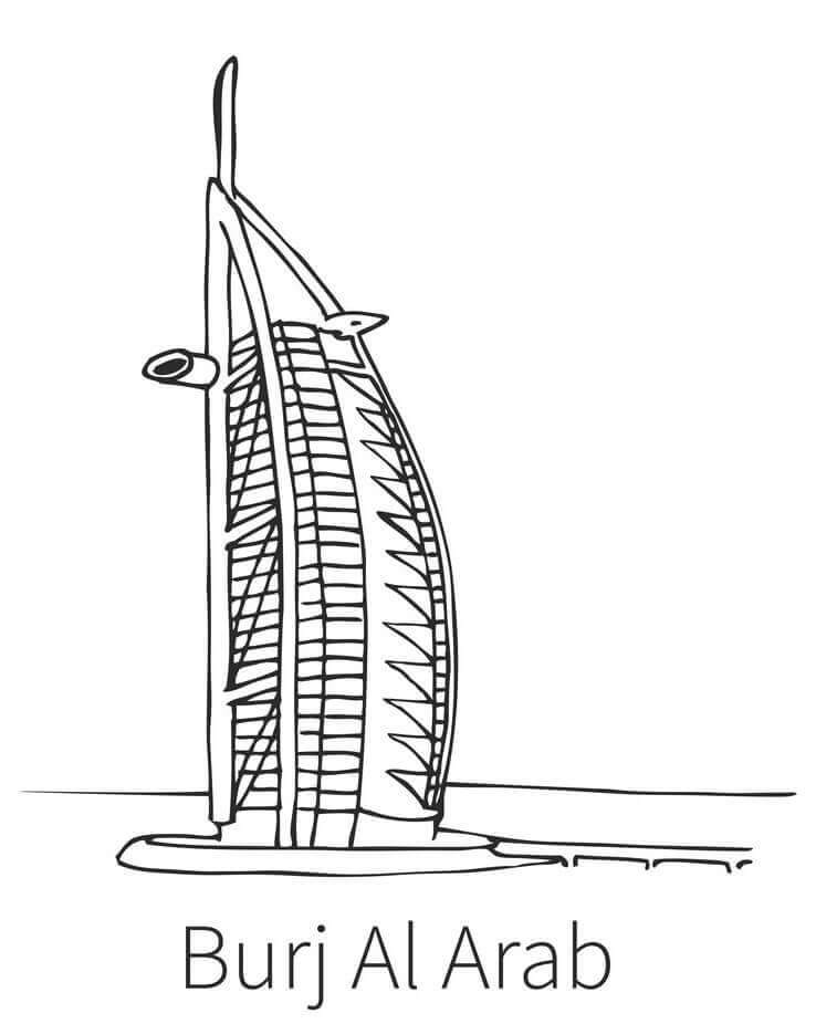 Desenhos de Burj Al Arab 1 para colorir