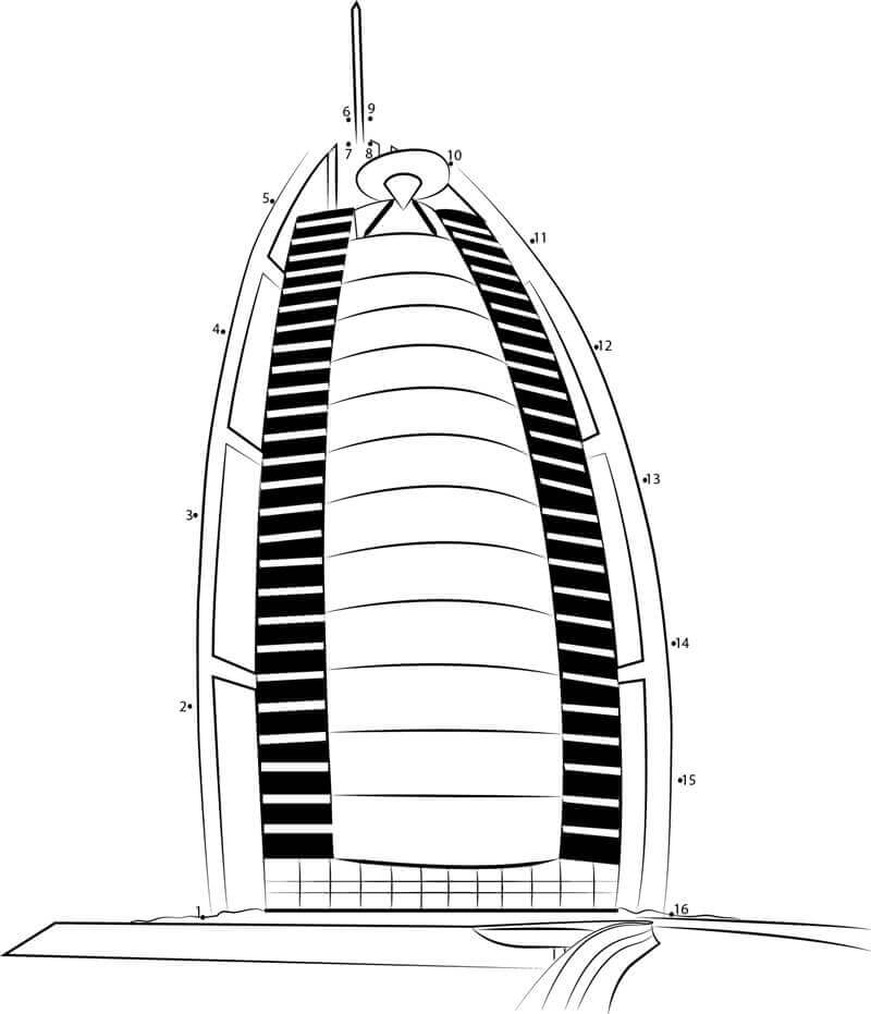 Burj Al Arab 4 para colorir