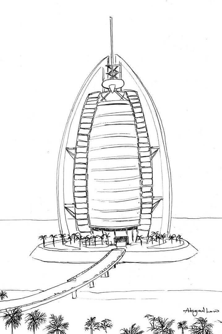 Desenhos de Burj Al Arab 5 para colorir