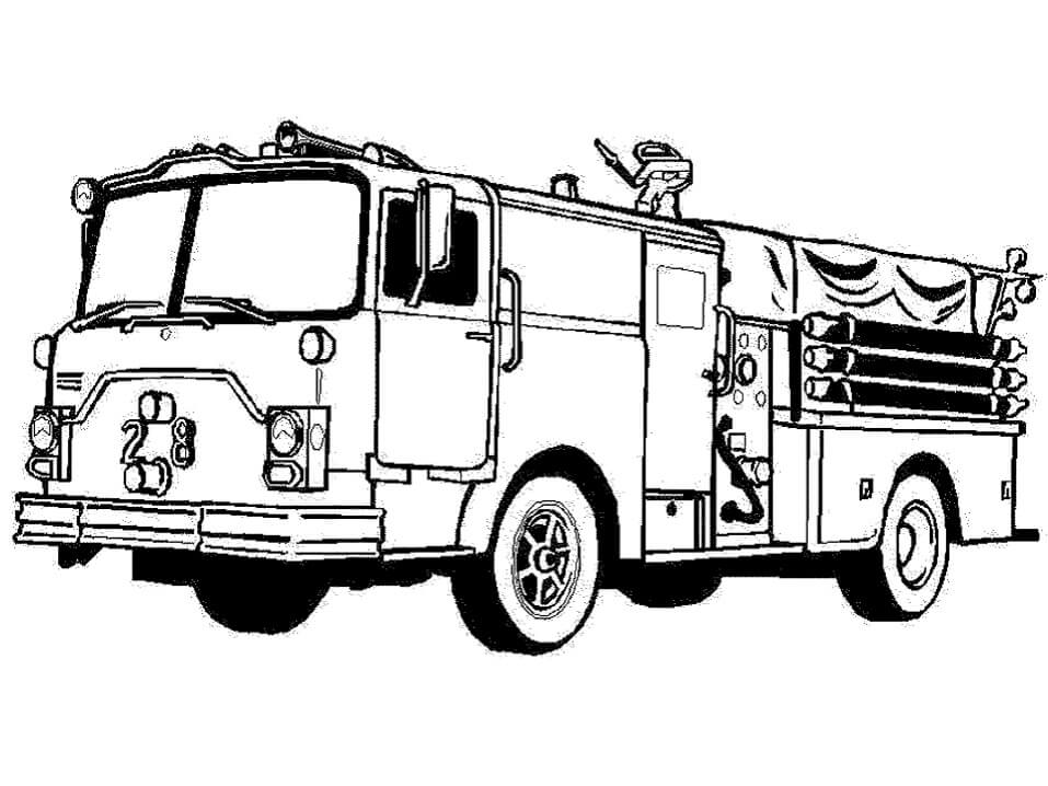 Desenhos de Caminhão de Bombeiros Legal para colorir