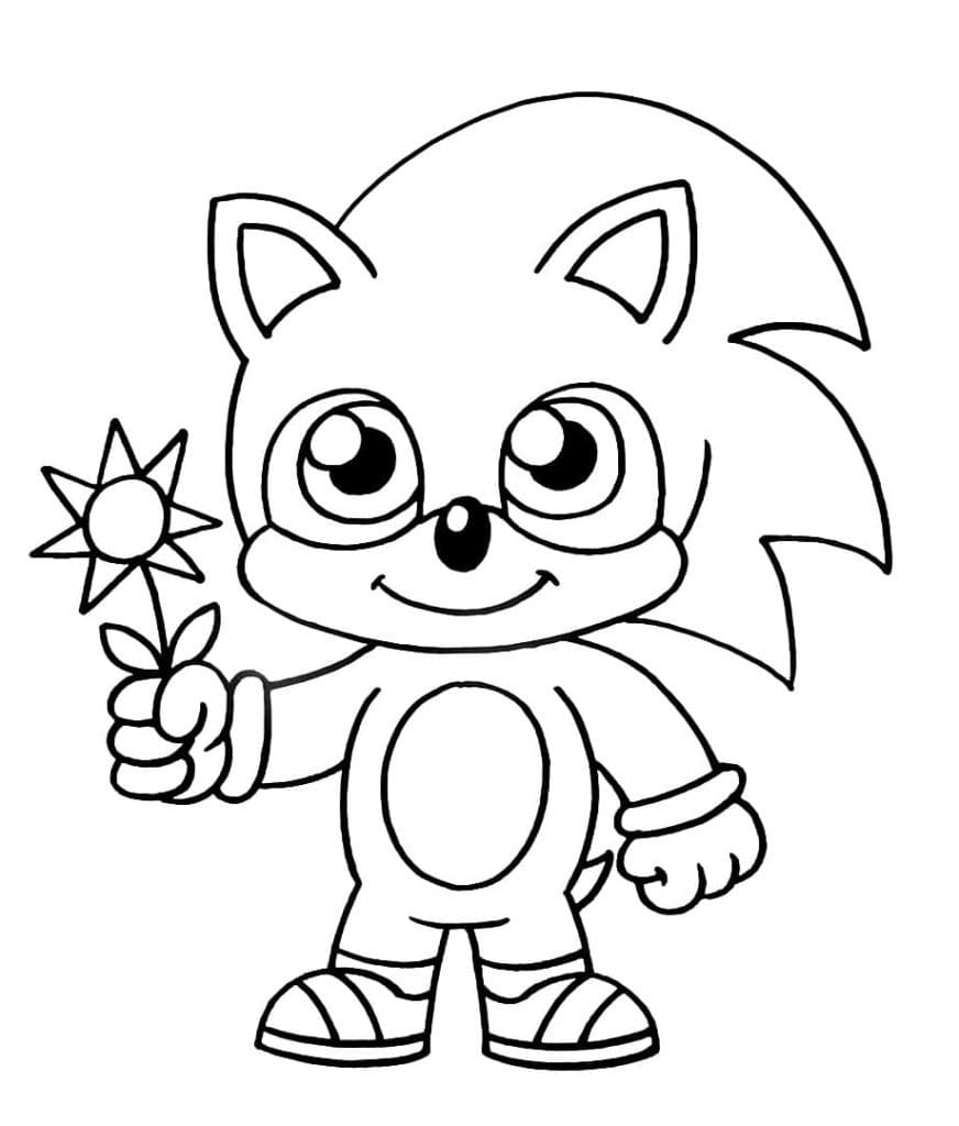 Desenhos de Chibi Sonic fofo para colorir