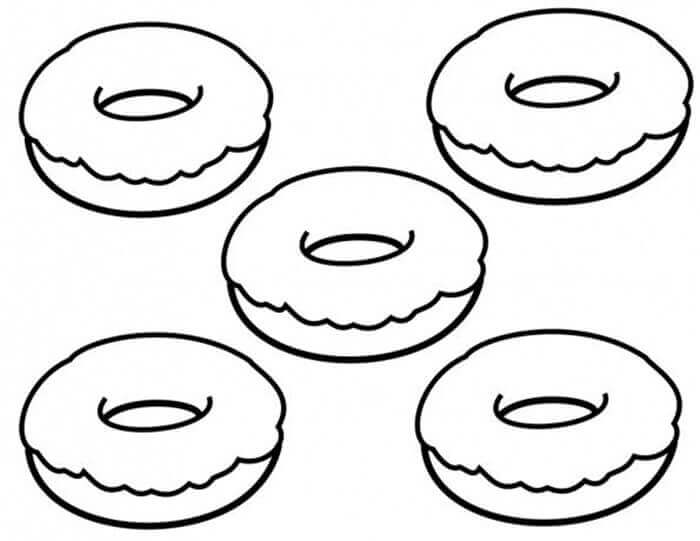 Desenhos de Cinco Rosquiha para colorir