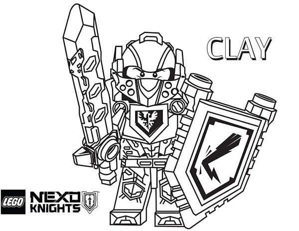 Desenhos de Clay Knight em Nexo Knights para colorir