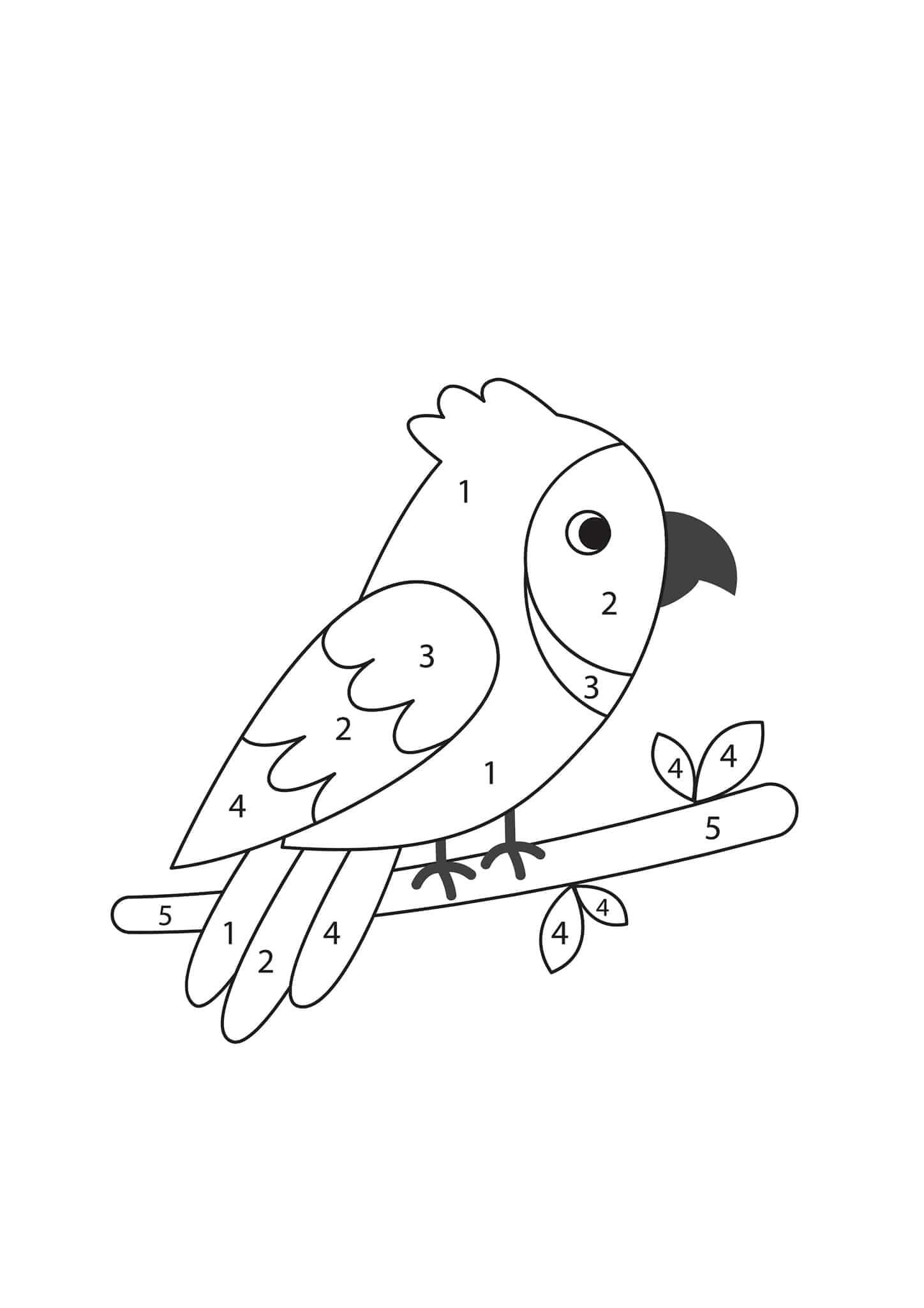 Desenhos de Cor do Pássaro por Número para colorir