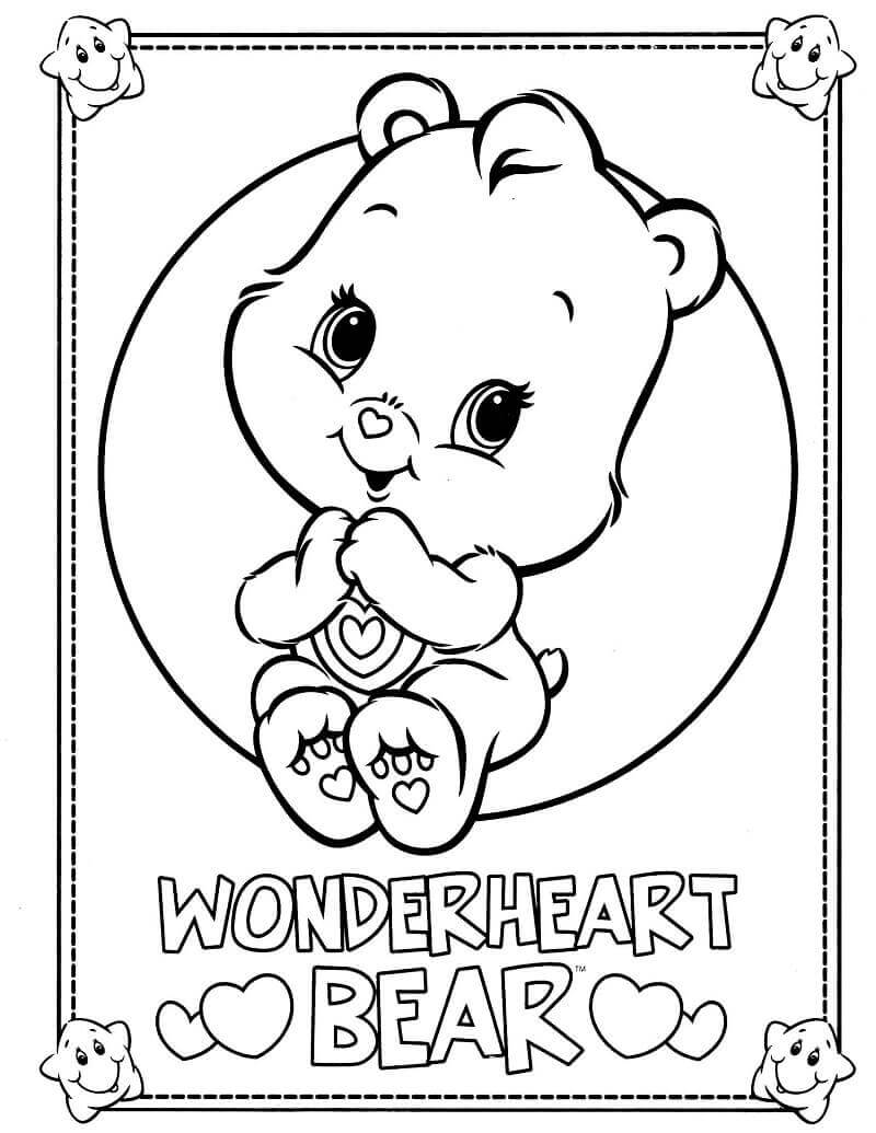 Desenhos de Coração Maravilhoso Ursa para colorir