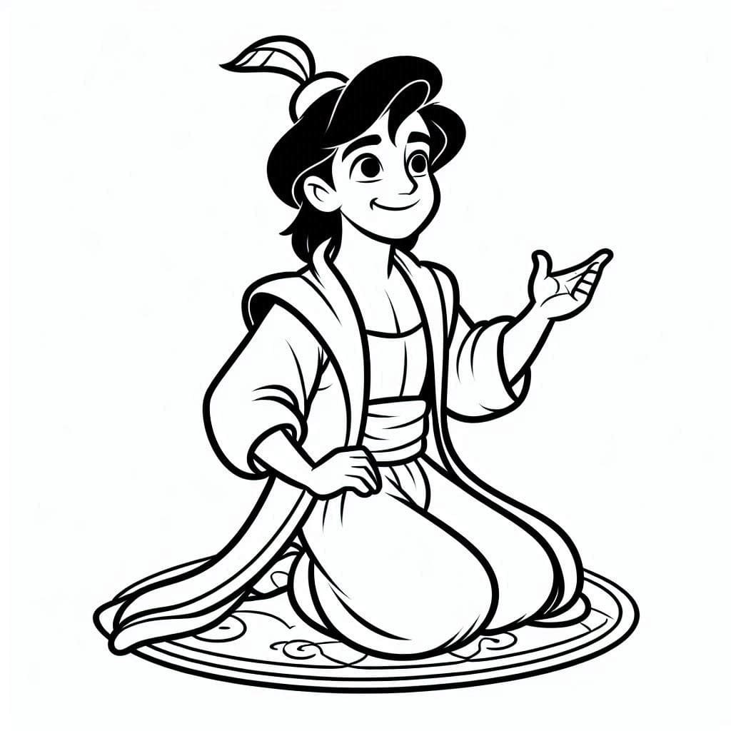 Desenhos de Desenhar Aladdin grátis para colorir