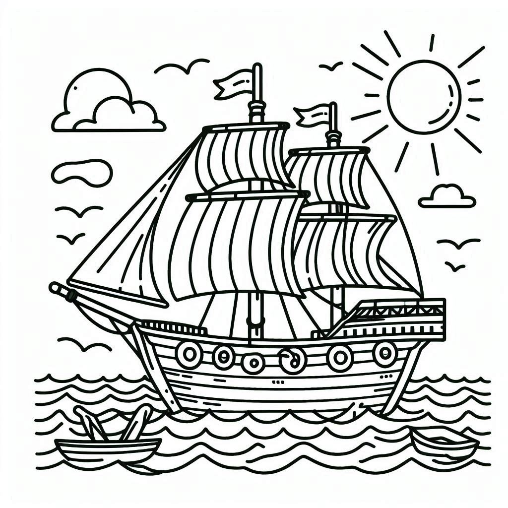 Desenhos de Desenhar Barco Grátis para colorir