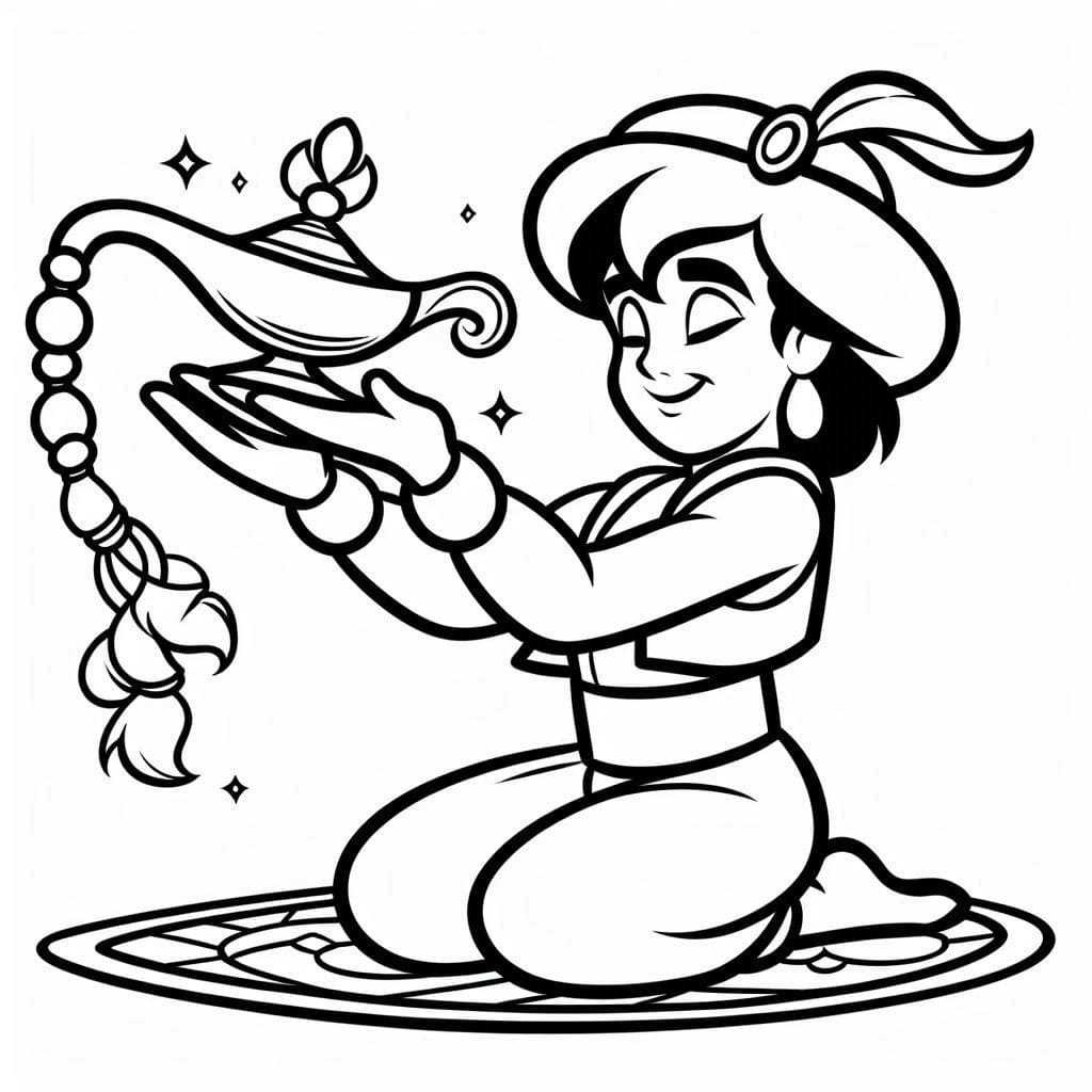 Desenhos de Desenhe Aladdin 5 para colorir