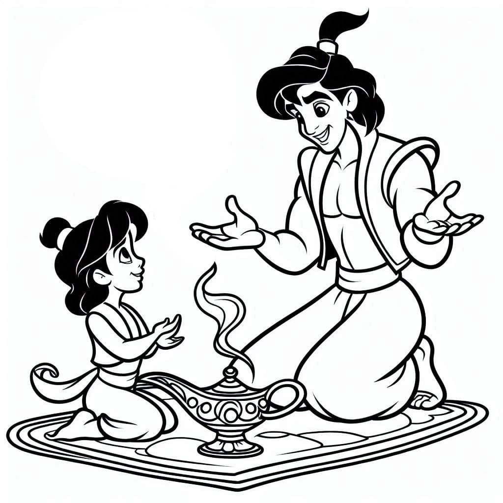 Desenhos de Desenhe Aladdin para imprimir para colorir