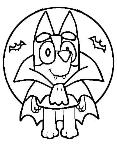 Desenhe Bluey no Halloween para colorir