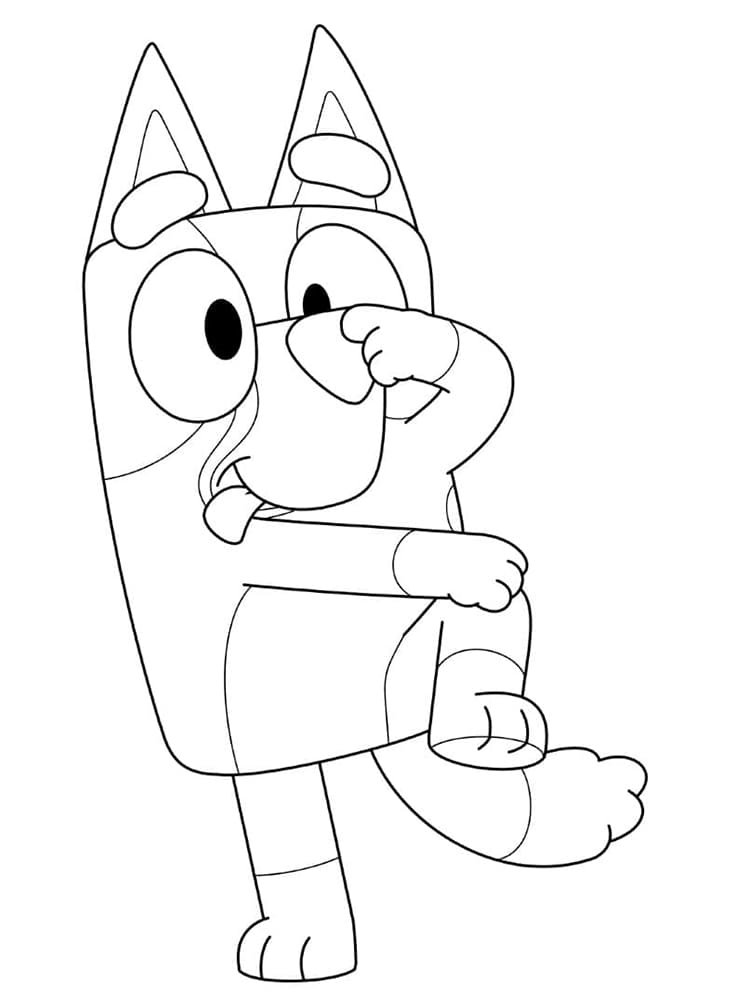 Desenhe Engraçado Bluey para colorir