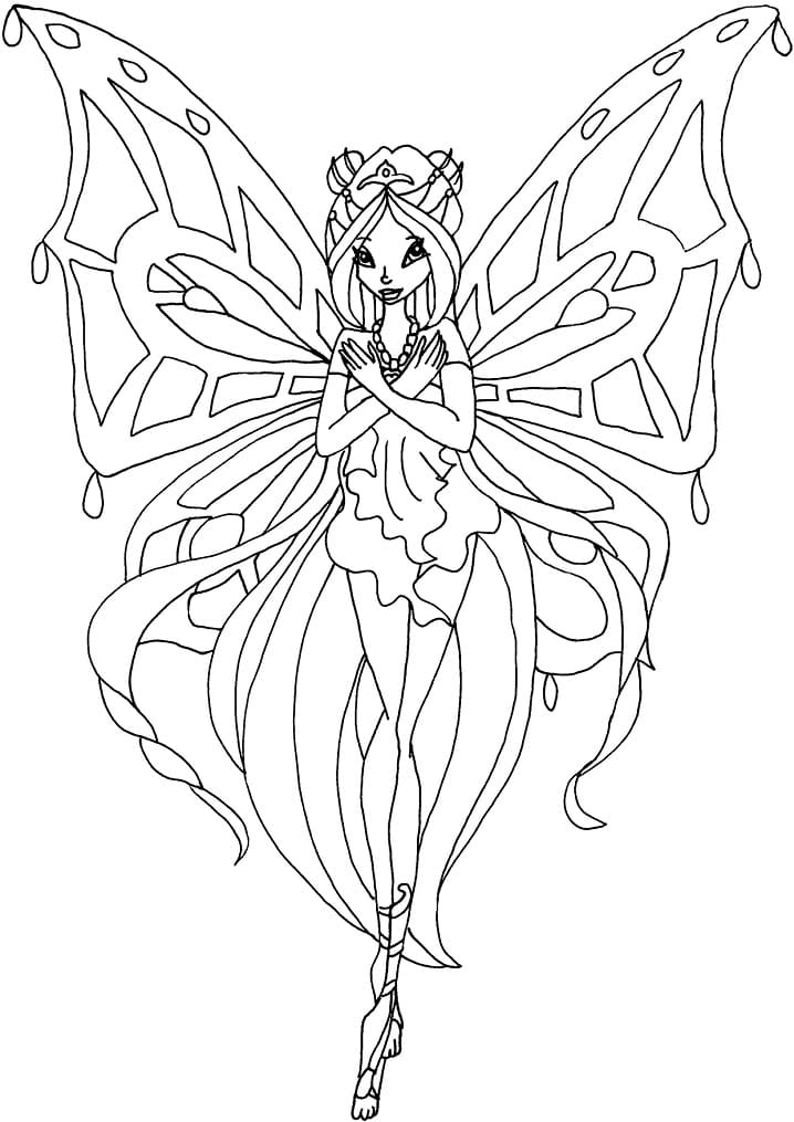 Desenhos de Desenhe Flora no Winx Club gratuitamente para colorir