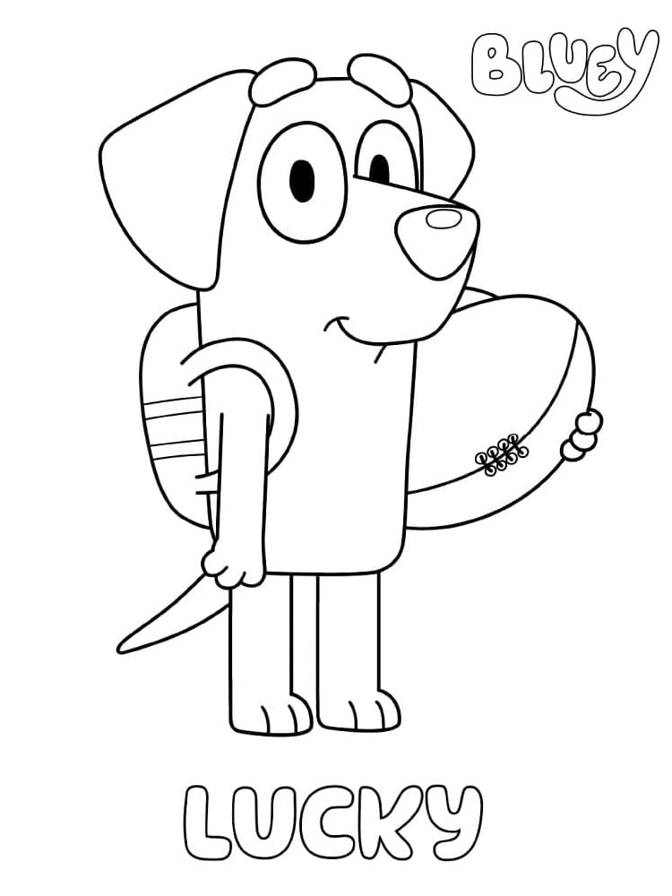 Desenhe Lucky de Bluey para colorir