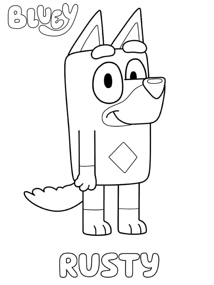 Desenhe Rusty de Bluey para colorir