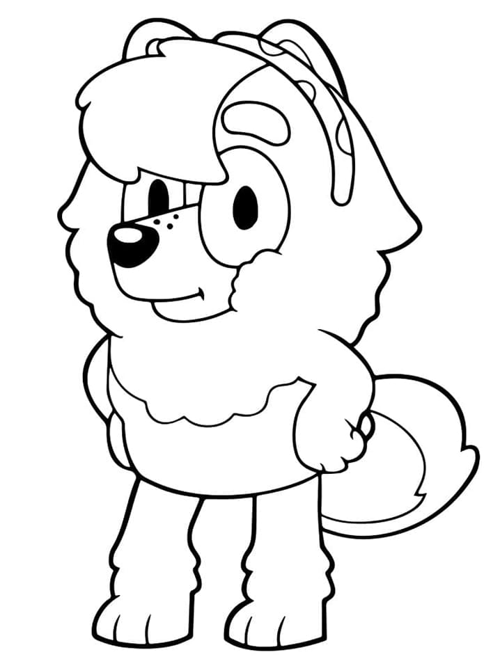 Desenhe Spitz Judo de Bluey para colorir