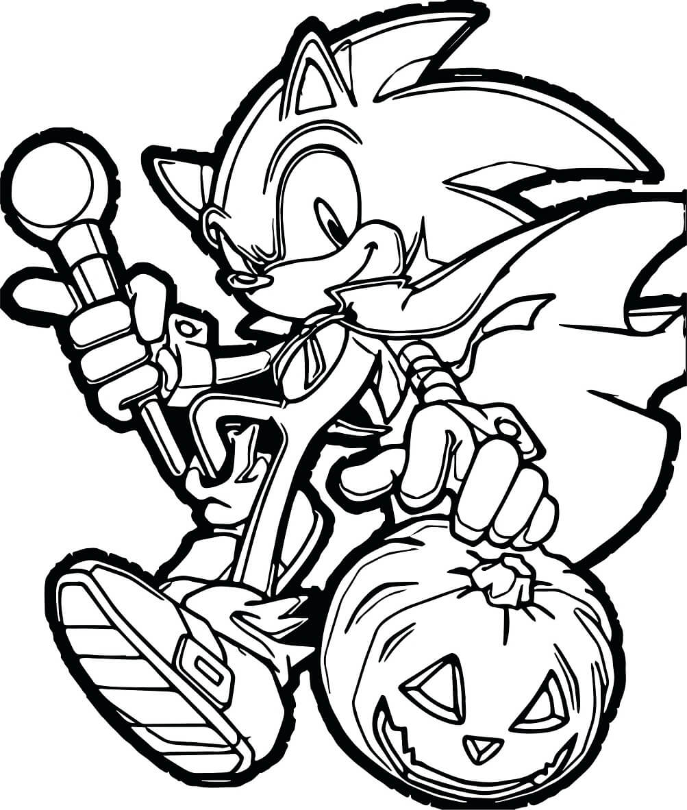Desenhos de Dia Das Bruxas Sonic para colorir