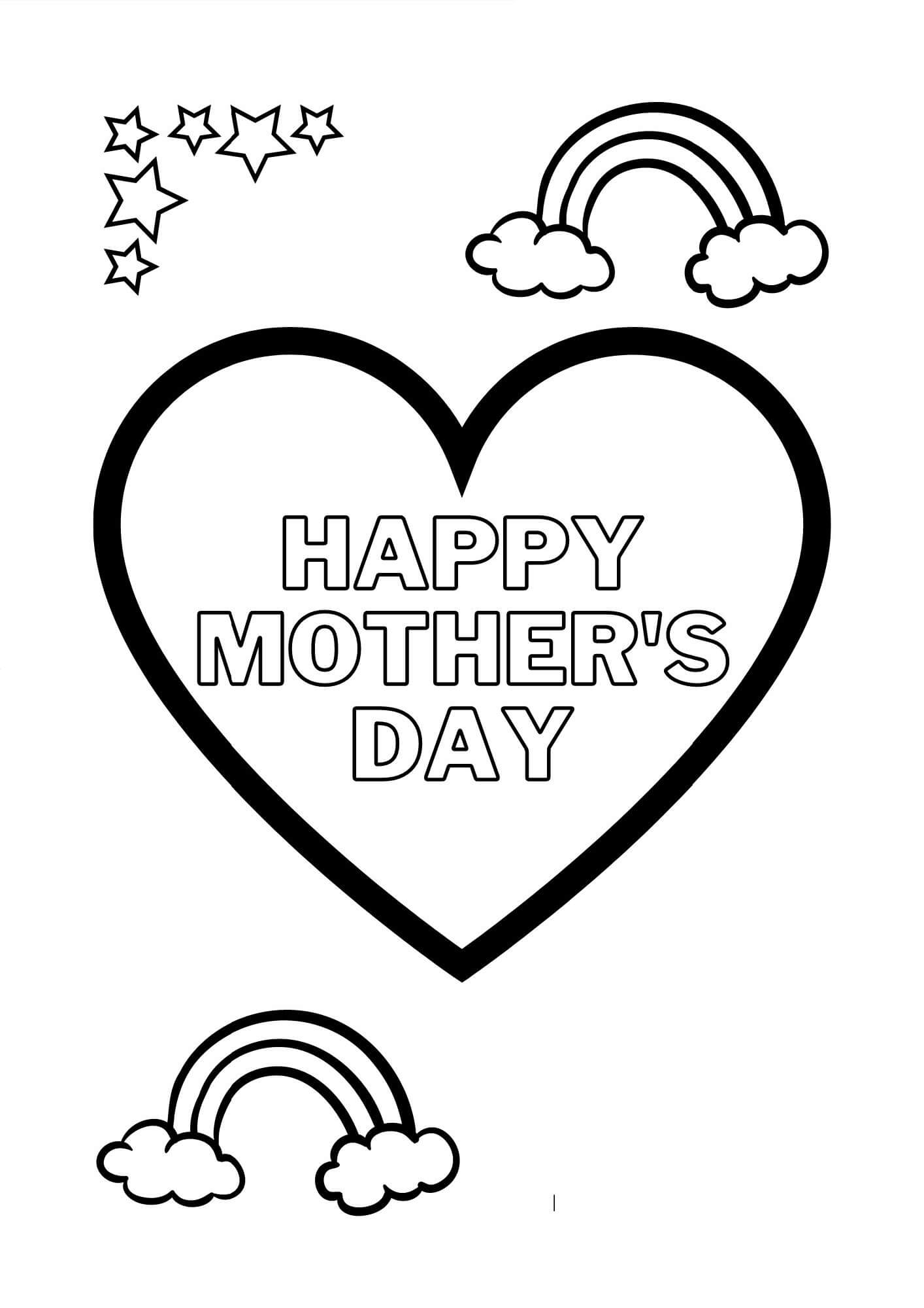 Desenhos de Dia das Mães Maravilhoso para colorir