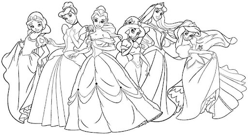 Desenhos de Disney Princess Divertido para colorir