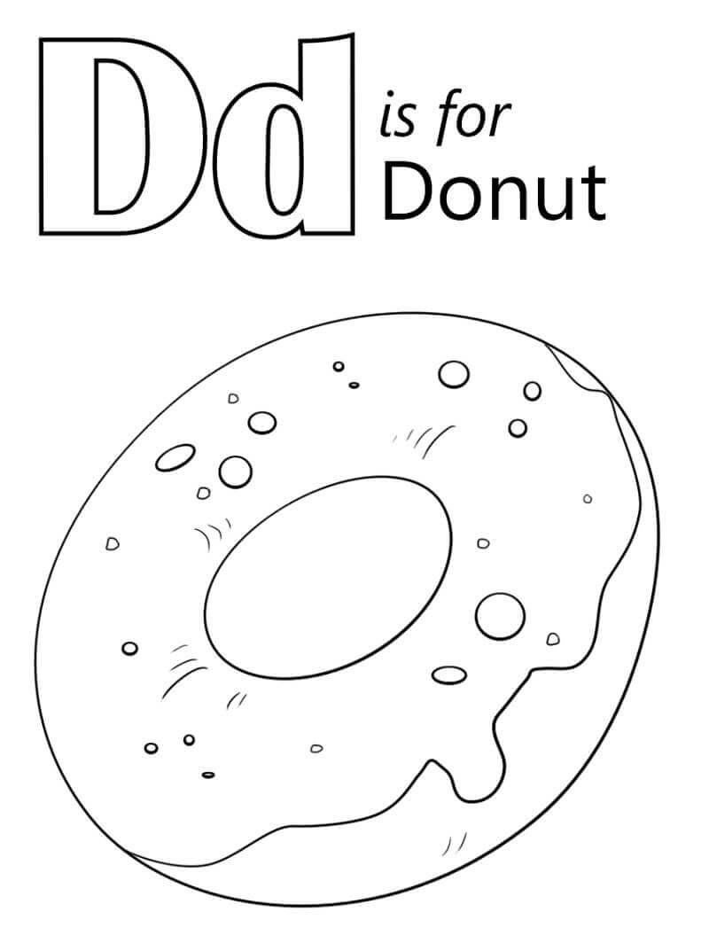 Donut Letra D para colorir