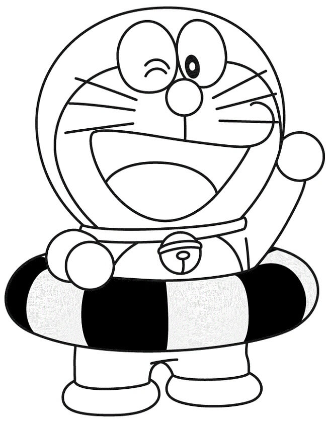 Desenhos de Doraemon Prepare-se Para Nadar para colorir