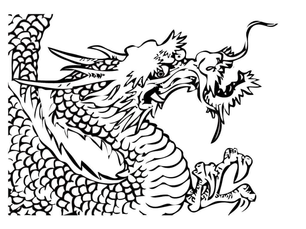 Dragão Chinês Estúpido para colorir