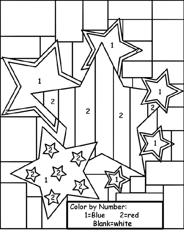 Desenhos de Estrela cor por Número para colorir
