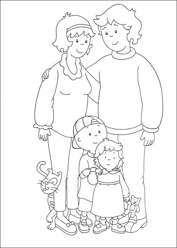 Desenhos de Família Caillou para colorir