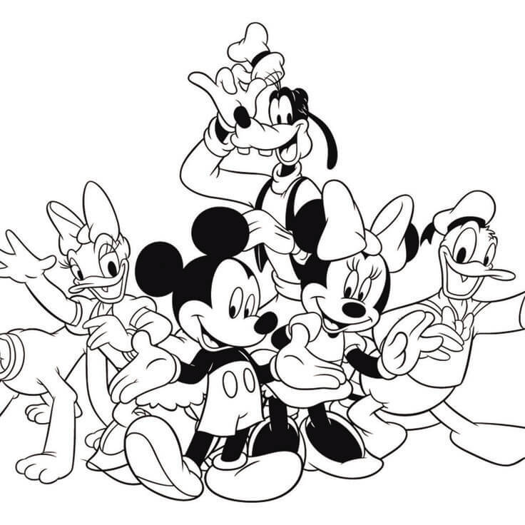 Desenhos de Família Disney para colorir
