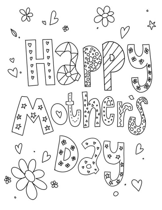 Feliz Dia das Mães é para Adultos para colorir
