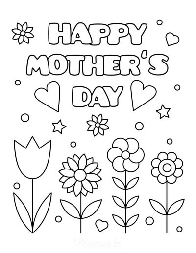 Desenhos de Feliz Dia das Mães para colorir
