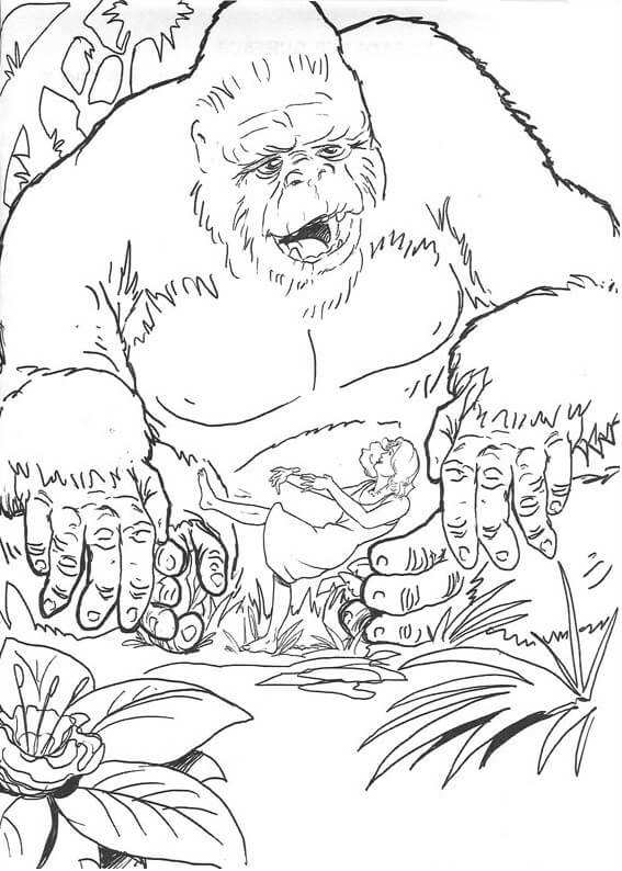 Desenhos de Feliz King Kong para colorir