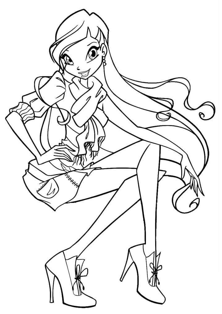 Desenhos de Feliz Stella Clube das Winx para colorir