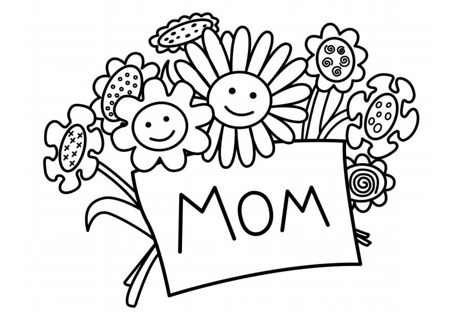 Desenhos de Flores no dia das Mães para colorir