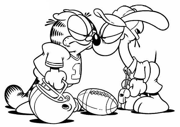 Garfield e Amigo Engraçado para colorir