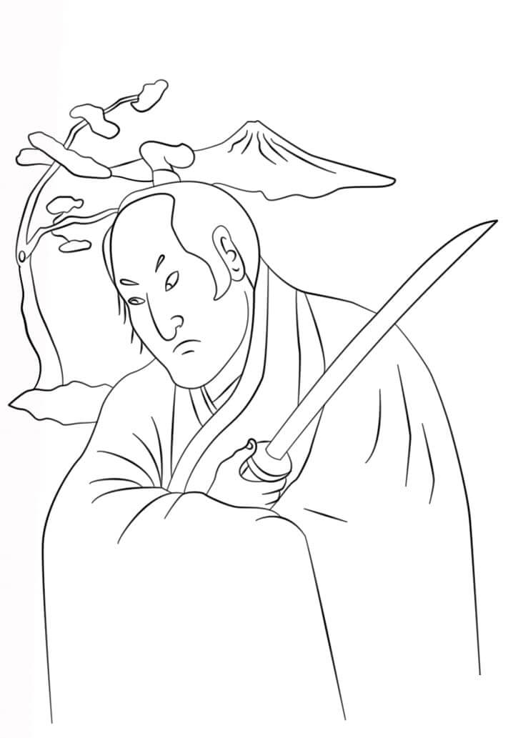 Desenhos de Guerrero Samurai para colorir