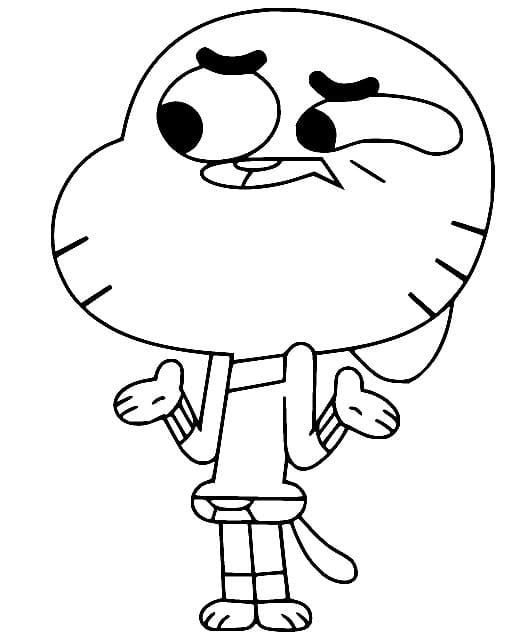 Desenhos de Gumball abriu as mãos para colorir