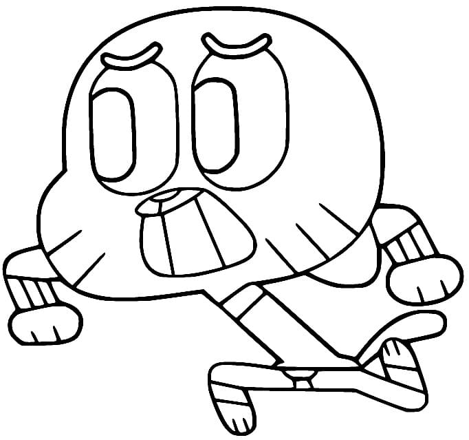 Desenhos de Gumball assustado para colorir