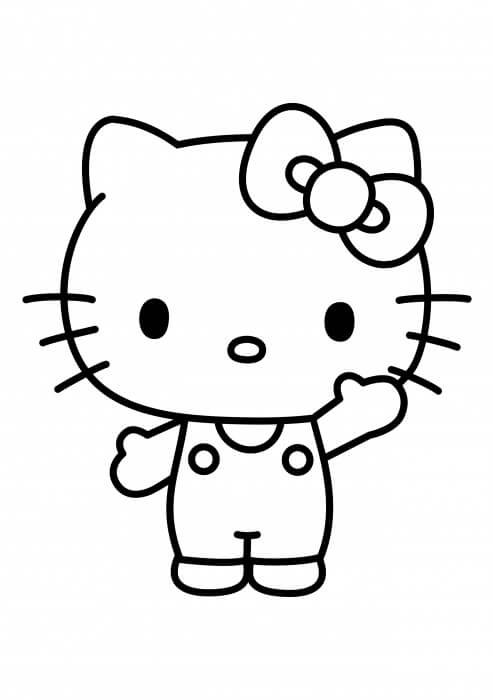 Desenhos de Hello Kitty Diga oi para colorir