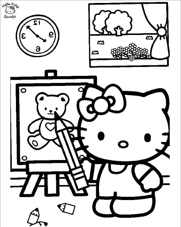 Hello Kitty Pintura para colorir