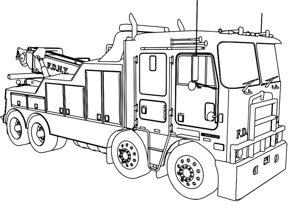 Desenhos de Incrível Caminhão de Bombeiros para colorir