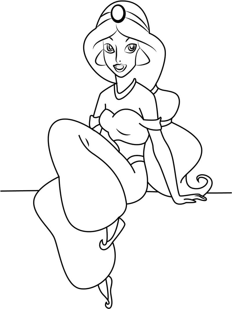 Desenhos de Jasmine Sentada para colorir