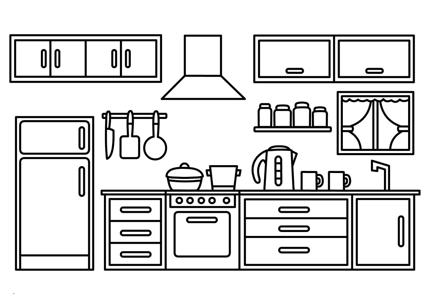 Desenhos de Armário De Cozinha para Colorir