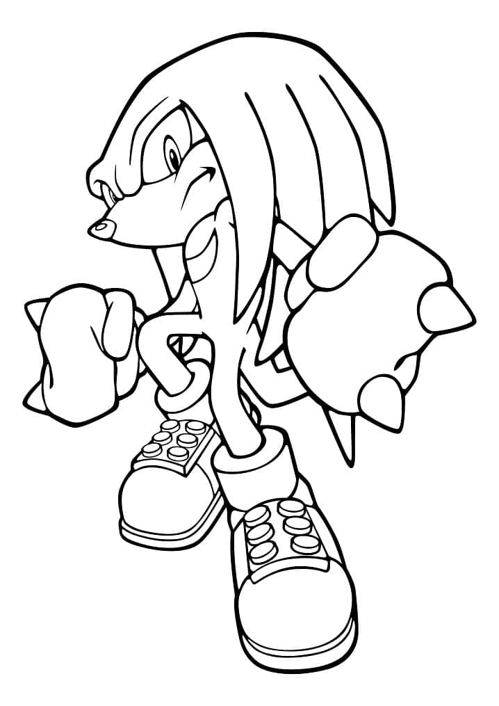 Desenhos de Knuckles, o Equidna do Sonic para colorir