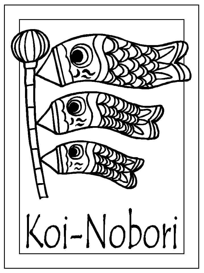 Desenhos de Koi-nobori para colorir