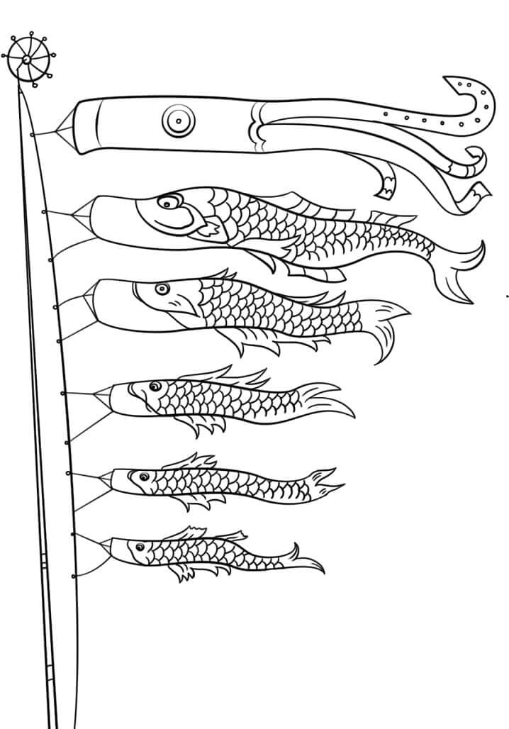 Desenhos de Koinobori para colorir
