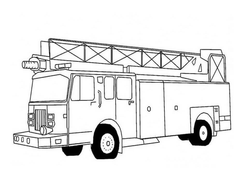 Desenhos de Legal Caminhão de Bombeiros para colorir