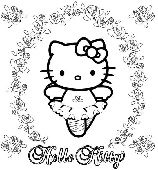 Linda Hello Kitty para colorir